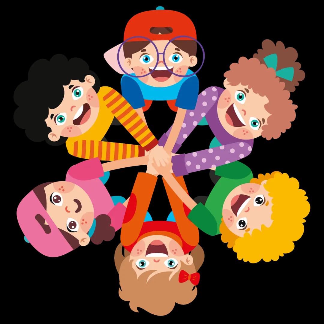 dessin d'enfants jouant ensemble